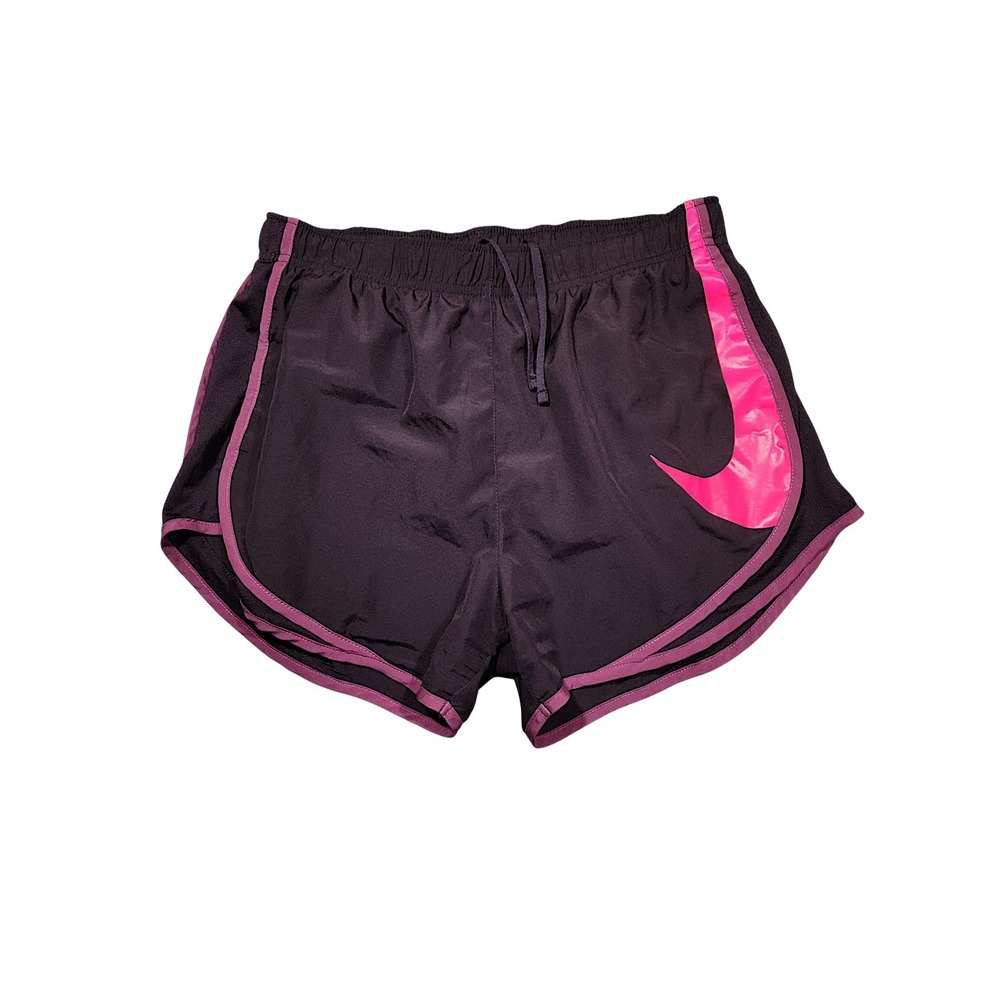 Nike Tempo Running Shorts M Women Purple Pink Big Swoosh Dri-FIT Sports Jogging